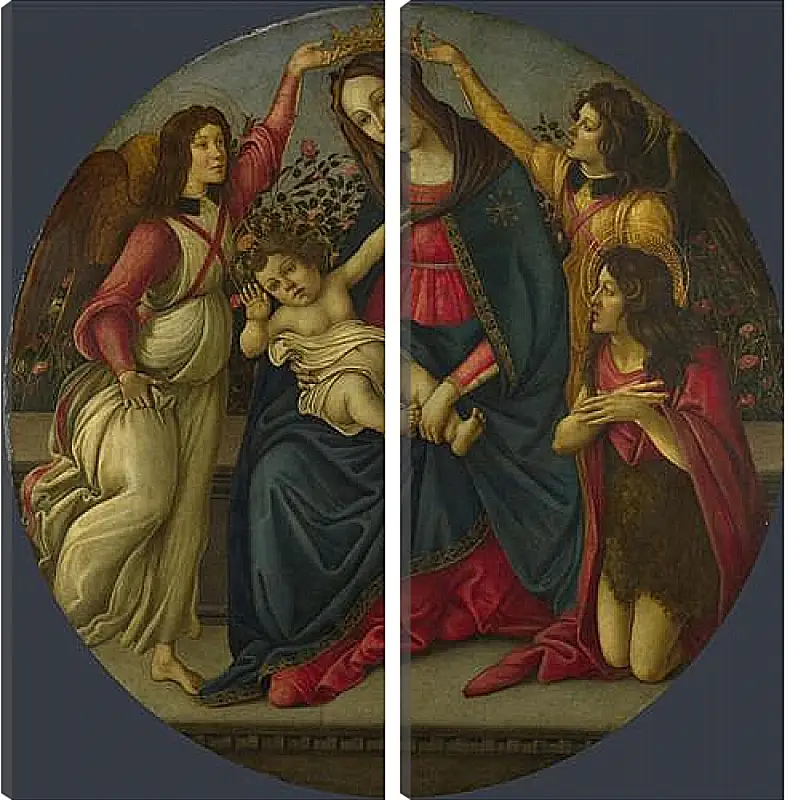 Модульная картина - The Virgin and Child with Saint John and Two Angels. Сандро Боттичелли