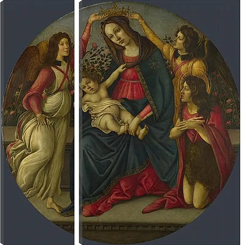 Модульная картина - The Virgin and Child with Saint John and Two Angels. Сандро Боттичелли