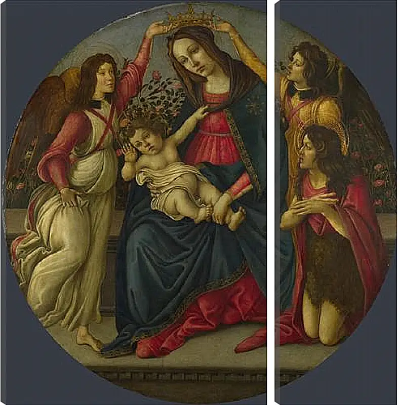 Модульная картина - The Virgin and Child with Saint John and Two Angels. Сандро Боттичелли