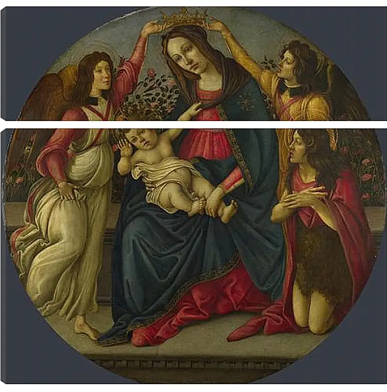 Модульная картина - The Virgin and Child with Saint John and Two Angels. Сандро Боттичелли