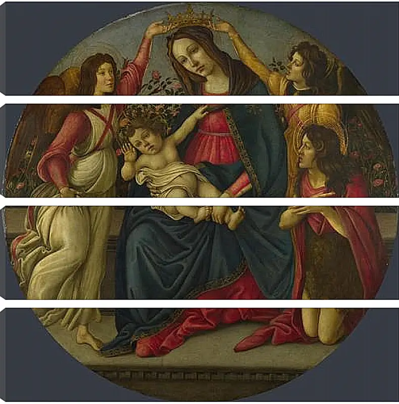 Модульная картина - The Virgin and Child with Saint John and Two Angels. Сандро Боттичелли