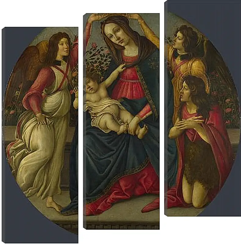 Модульная картина - The Virgin and Child with Saint John and Two Angels. Сандро Боттичелли