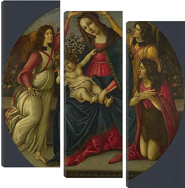 Модульная картина - The Virgin and Child with Saint John and Two Angels. Сандро Боттичелли