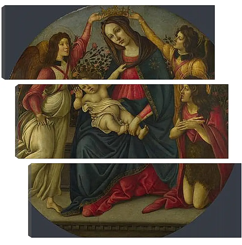 Модульная картина - The Virgin and Child with Saint John and Two Angels. Сандро Боттичелли