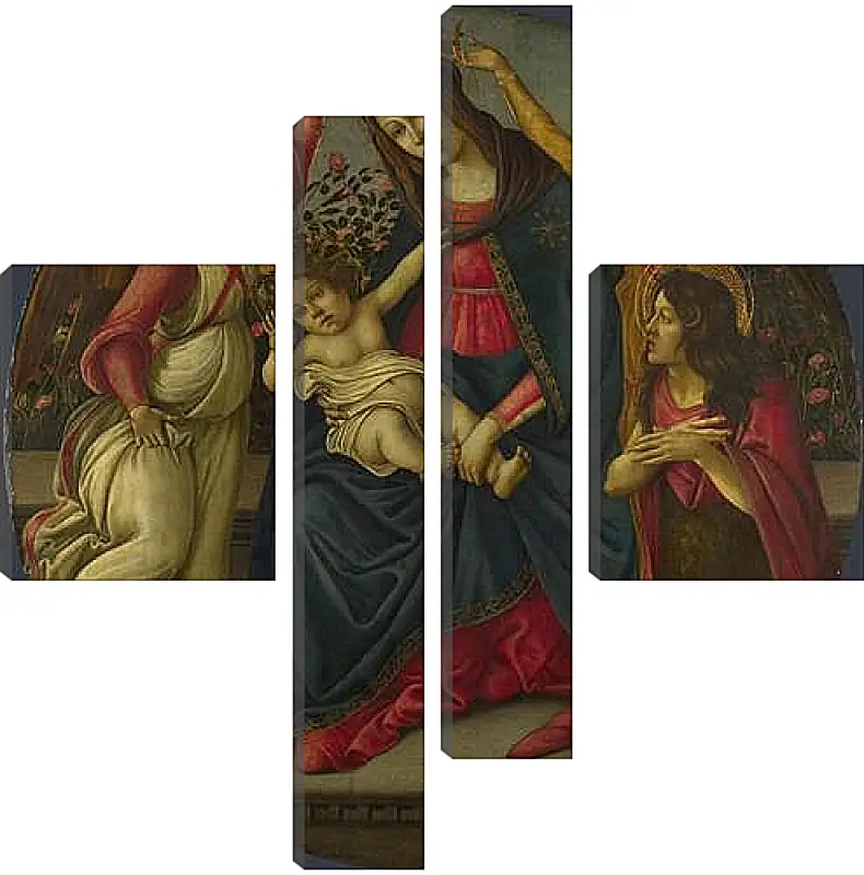 Модульная картина - The Virgin and Child with Saint John and Two Angels. Сандро Боттичелли