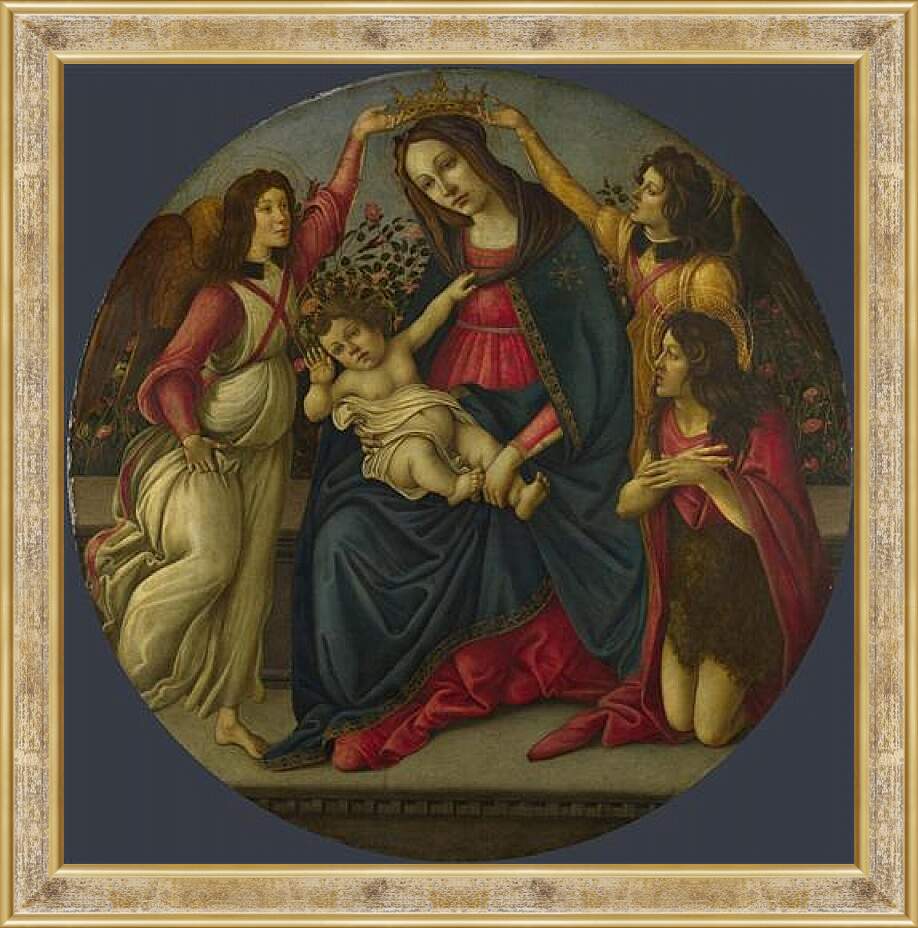Картина в раме - The Virgin and Child with Saint John and Two Angels. Сандро Боттичелли