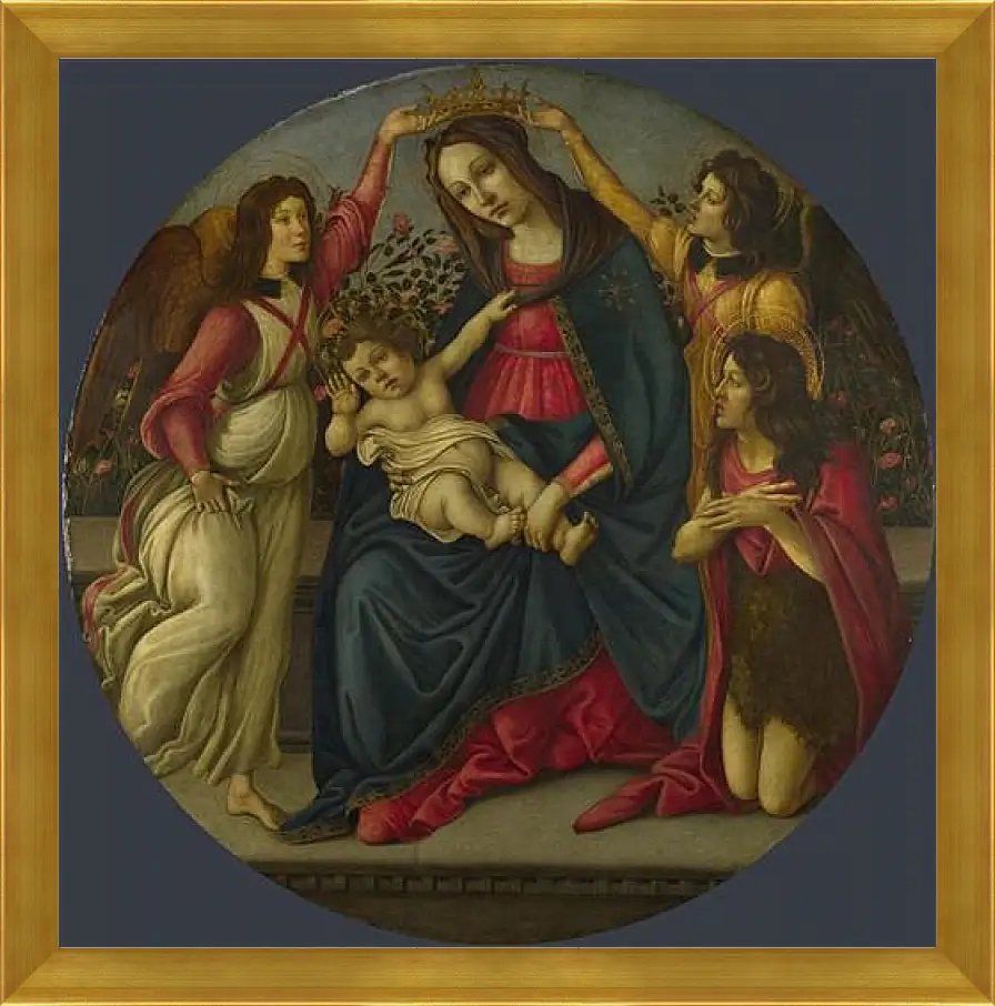 Картина в раме - The Virgin and Child with Saint John and Two Angels. Сандро Боттичелли