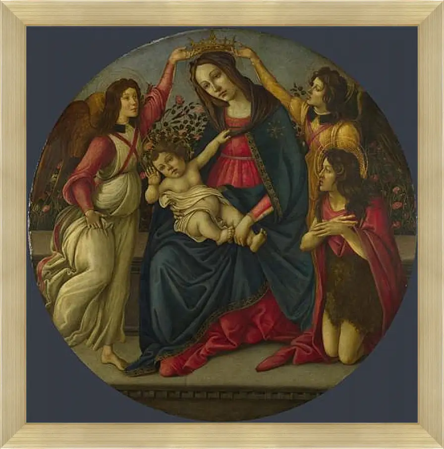 Картина в раме - The Virgin and Child with Saint John and Two Angels. Сандро Боттичелли