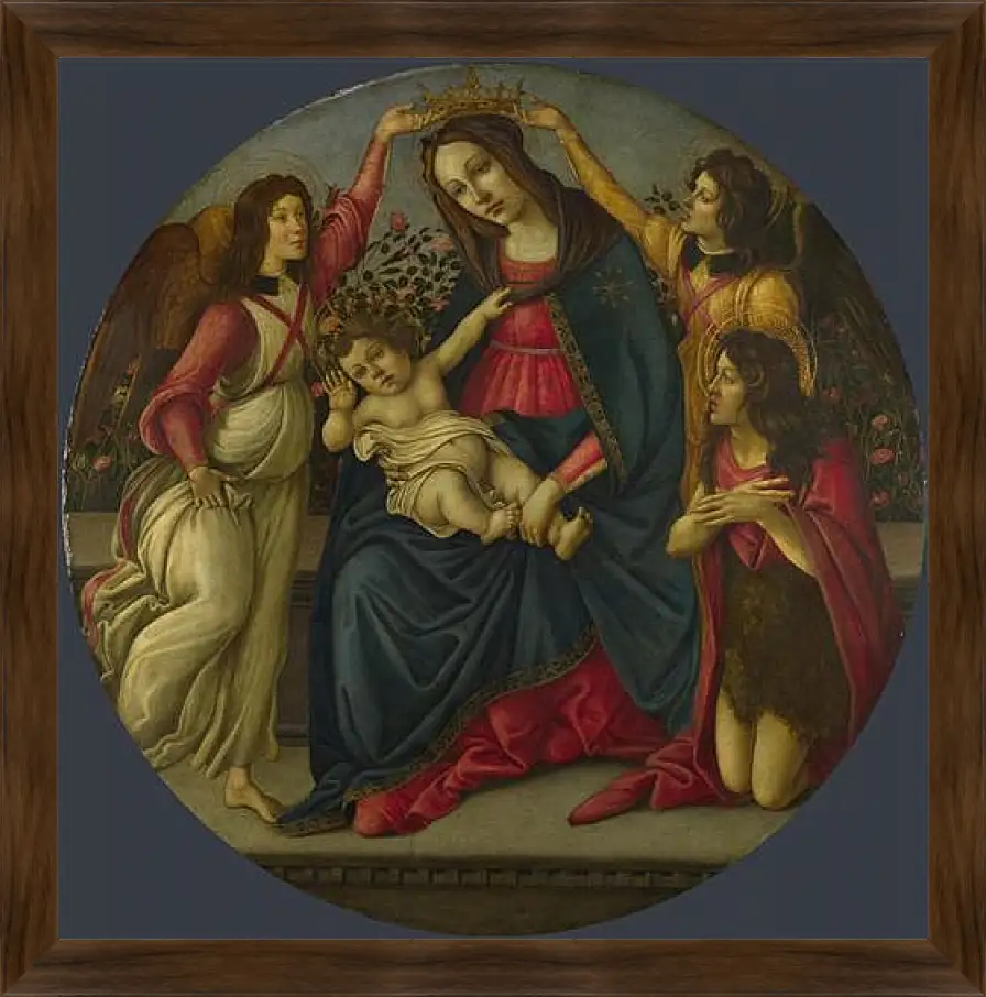 Картина в раме - The Virgin and Child with Saint John and Two Angels. Сандро Боттичелли