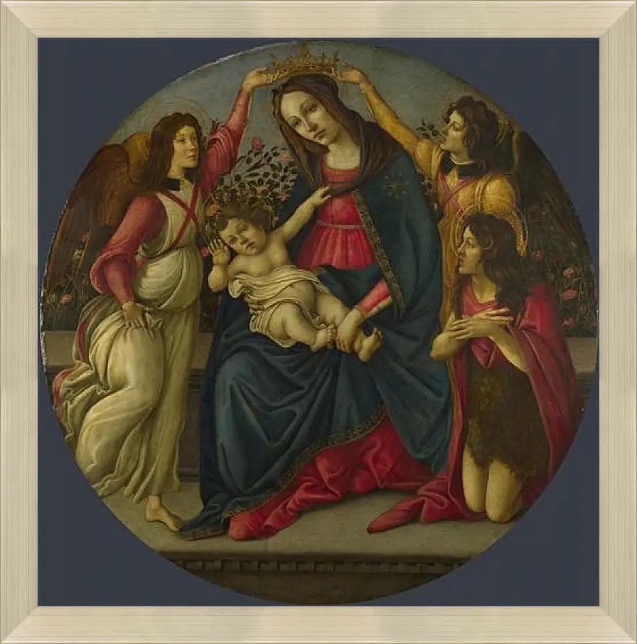 Картина в раме - The Virgin and Child with Saint John and Two Angels. Сандро Боттичелли