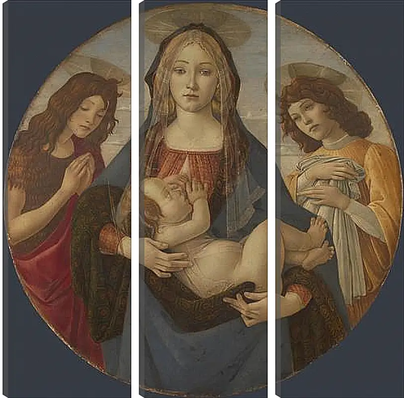 Модульная картина - The Virgin and Child with Saint John and an Angel. Сандро Боттичелли