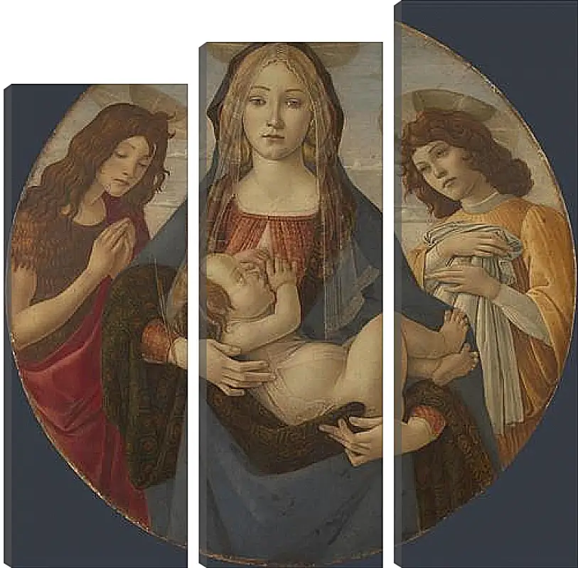 Модульная картина - The Virgin and Child with Saint John and an Angel. Сандро Боттичелли