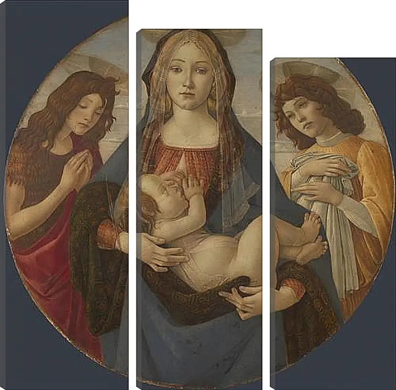 Модульная картина - The Virgin and Child with Saint John and an Angel. Сандро Боттичелли