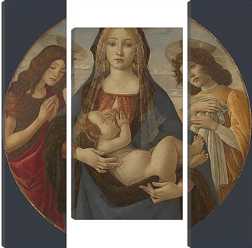 Модульная картина - The Virgin and Child with Saint John and an Angel. Сандро Боттичелли