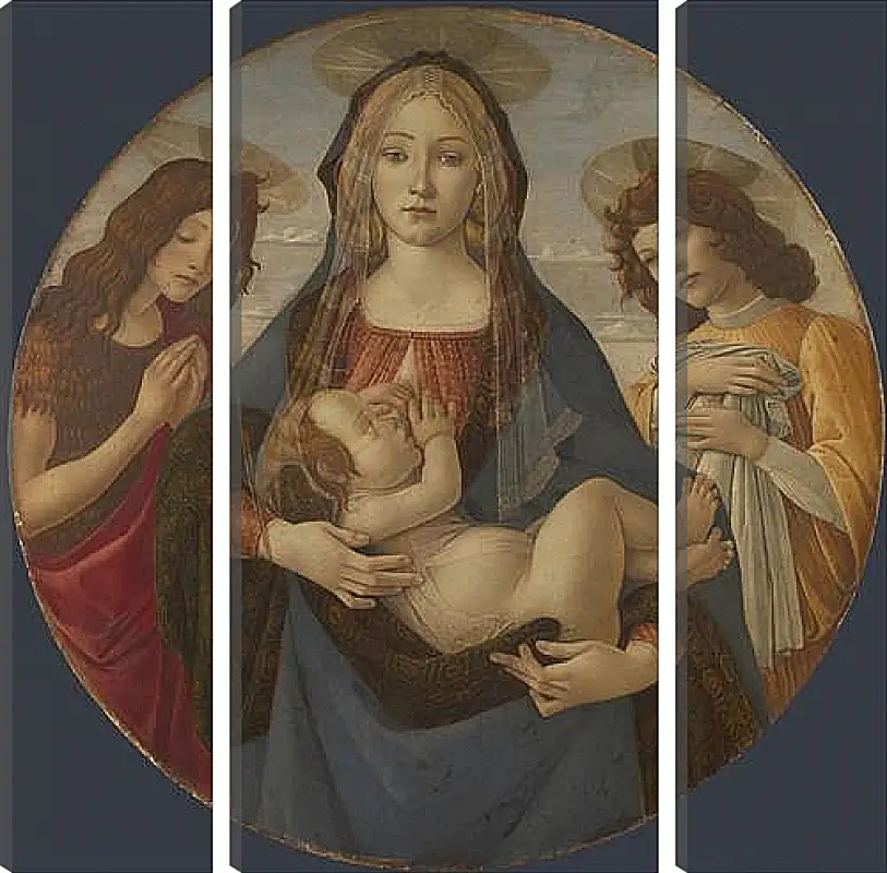 Модульная картина - The Virgin and Child with Saint John and an Angel. Сандро Боттичелли