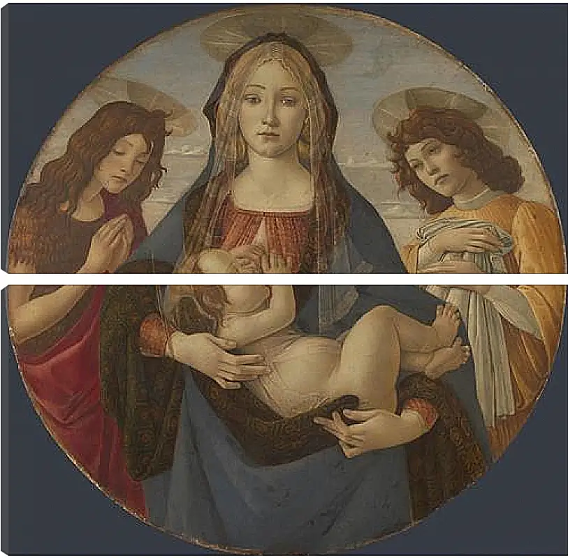 Модульная картина - The Virgin and Child with Saint John and an Angel. Сандро Боттичелли