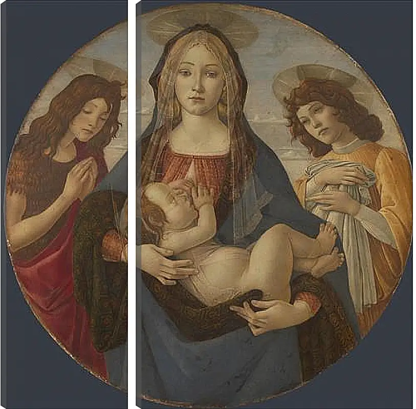 Модульная картина - The Virgin and Child with Saint John and an Angel. Сандро Боттичелли