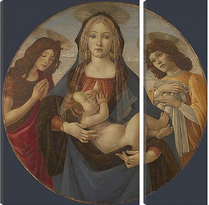Модульная картина - The Virgin and Child with Saint John and an Angel. Сандро Боттичелли