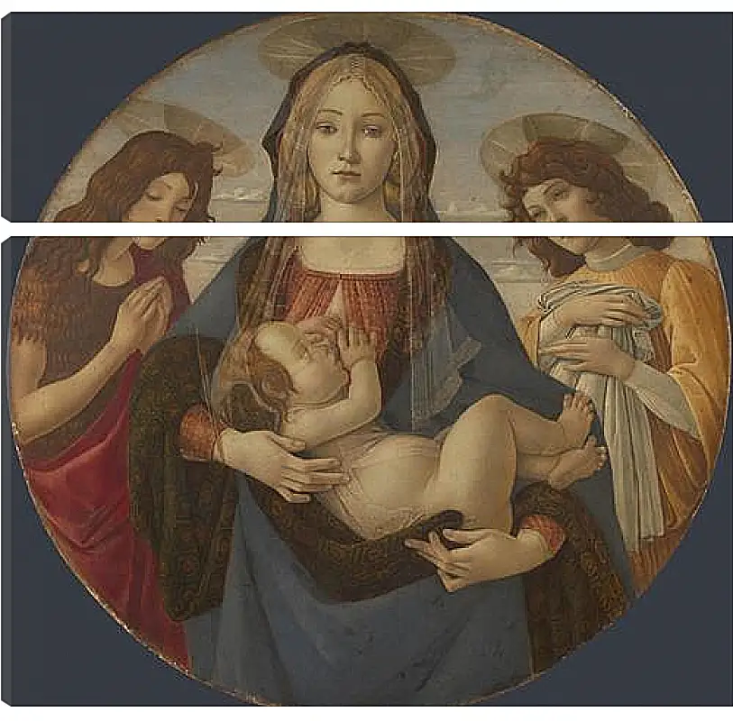 Модульная картина - The Virgin and Child with Saint John and an Angel. Сандро Боттичелли