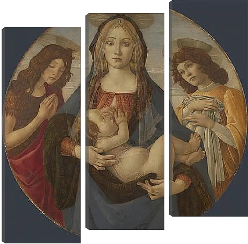 Модульная картина - The Virgin and Child with Saint John and an Angel. Сандро Боттичелли