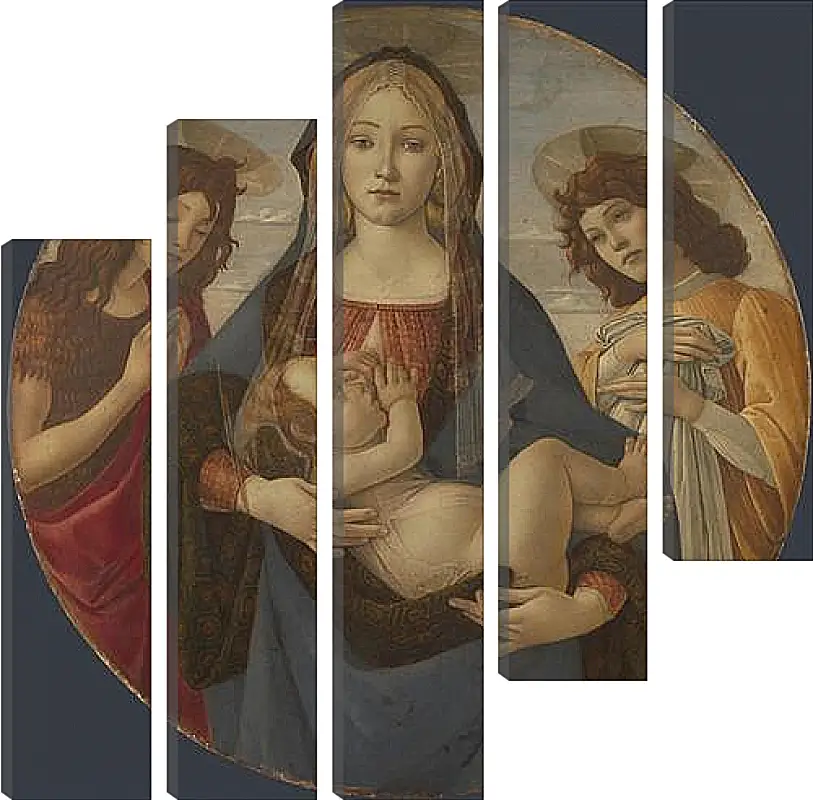 Модульная картина - The Virgin and Child with Saint John and an Angel. Сандро Боттичелли
