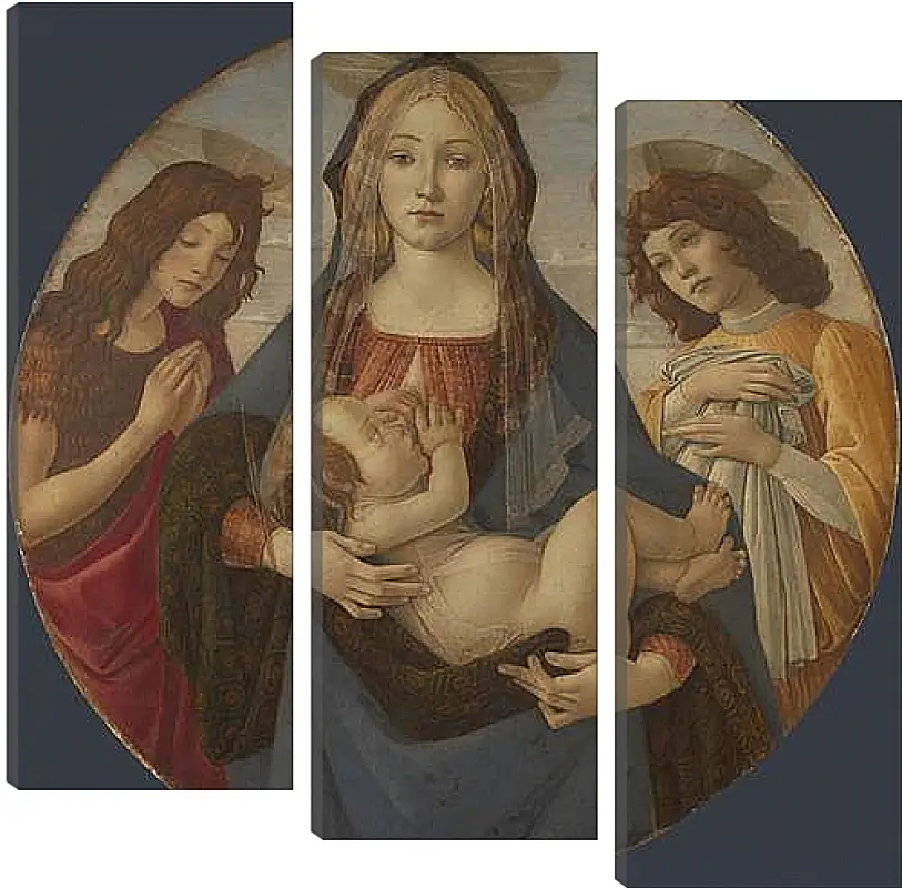 Модульная картина - The Virgin and Child with Saint John and an Angel. Сандро Боттичелли