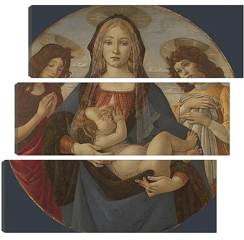 Модульная картина - The Virgin and Child with Saint John and an Angel. Сандро Боттичелли