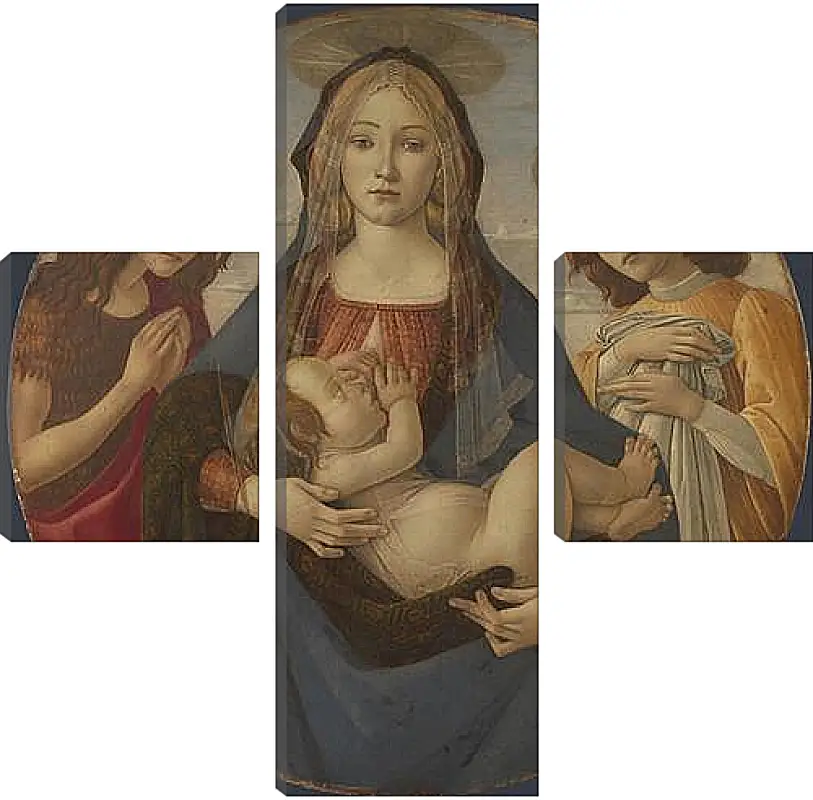 Модульная картина - The Virgin and Child with Saint John and an Angel. Сандро Боттичелли