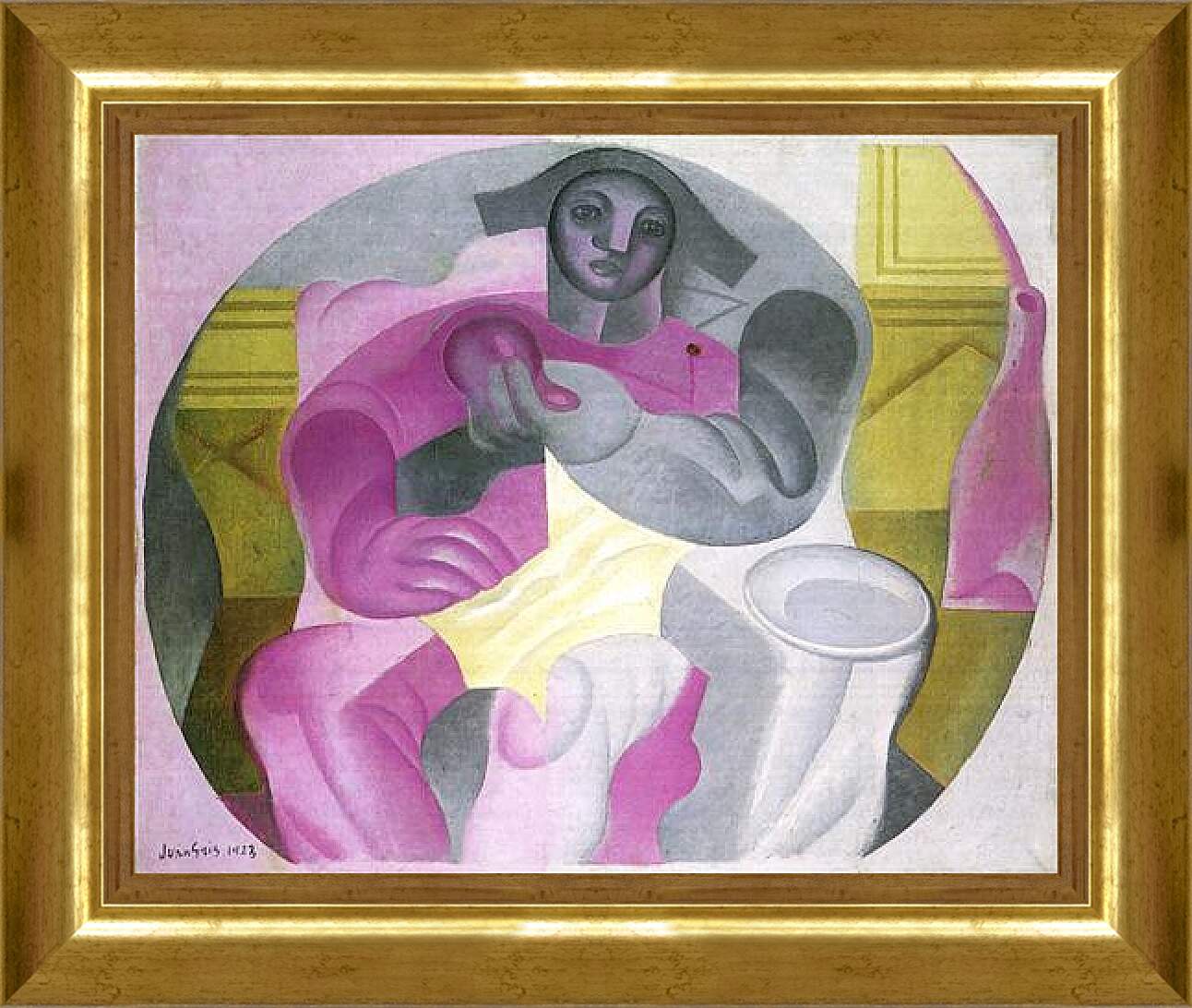 Картина в раме - Seated Harlequin. Хуан Грис