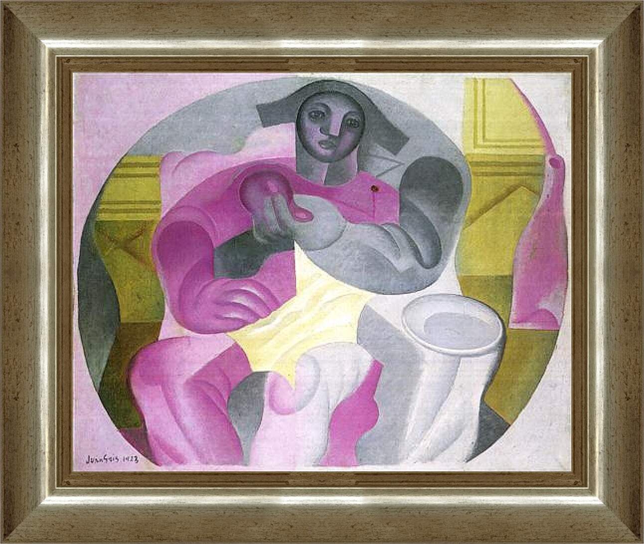 Картина в раме - Seated Harlequin. Хуан Грис