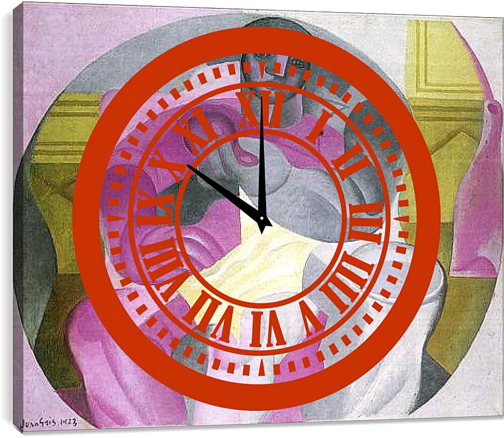 Часы картина - Seated Harlequin. Хуан Грис