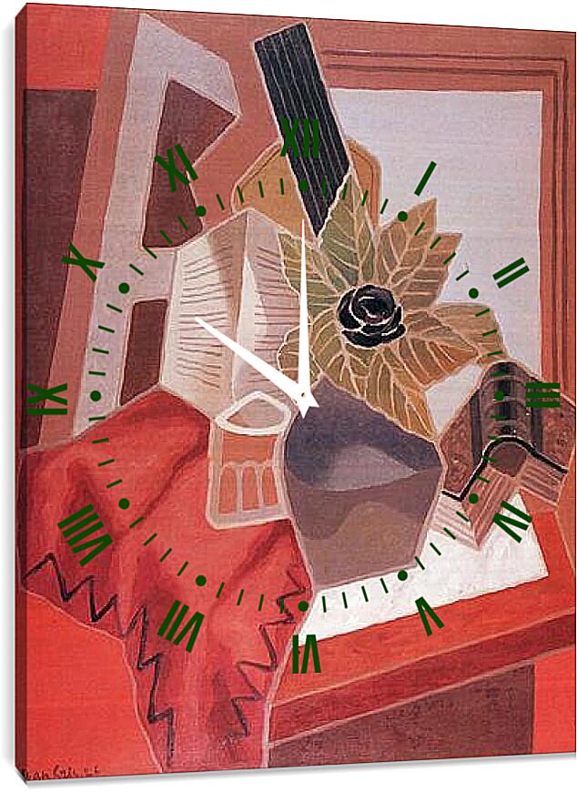 Часы картина - Flower on a Table. Хуан Грис