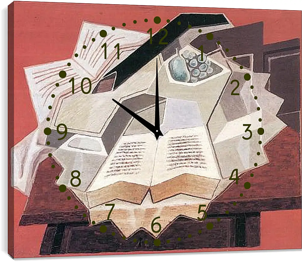 Часы картина - The Open Book (detail) Хуан Грис