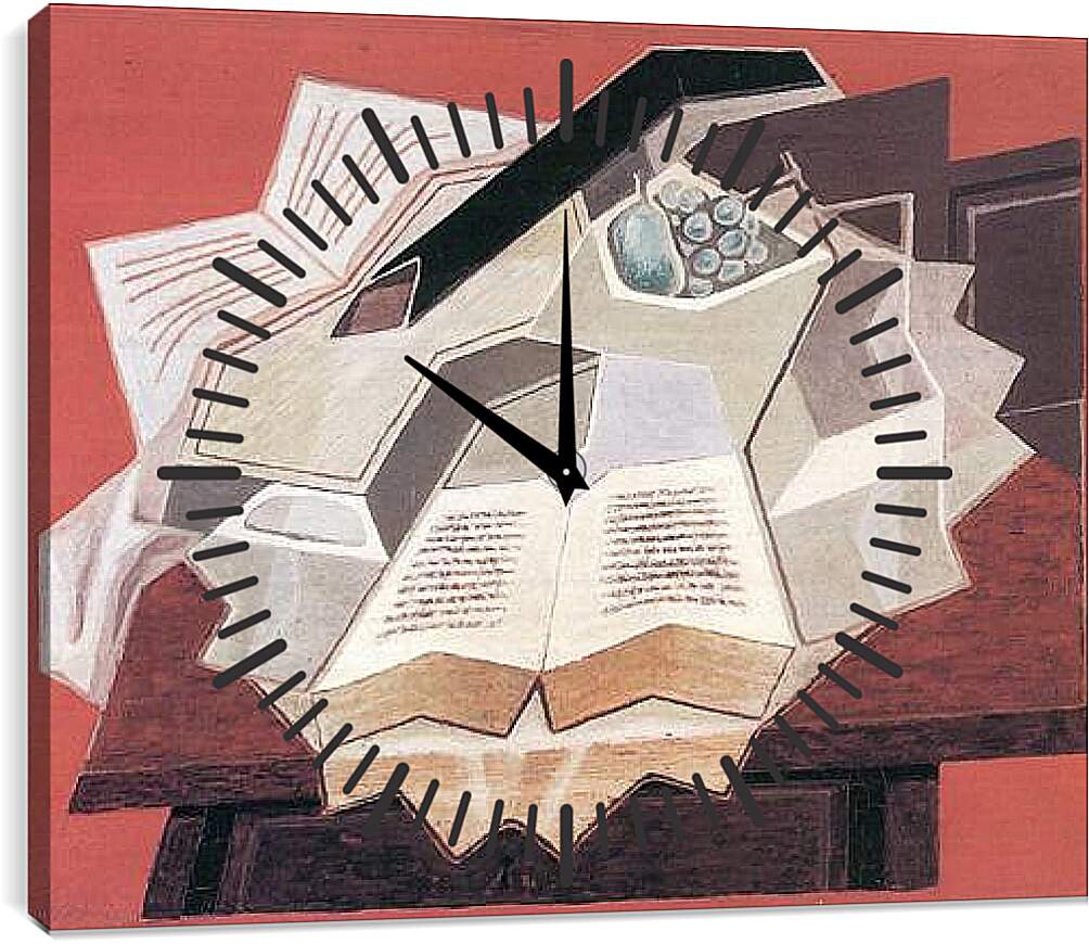 Часы картина - The Open Book (detail) Хуан Грис