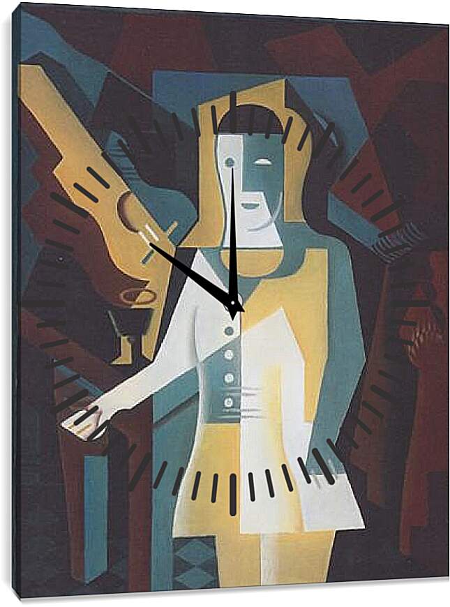Часы картина - Pierrot. Хуан Грис