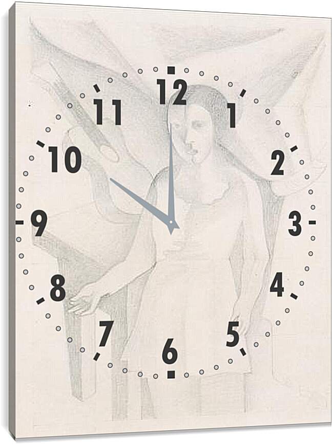 Часы картина - Jeune fille et guitare. Хуан Грис