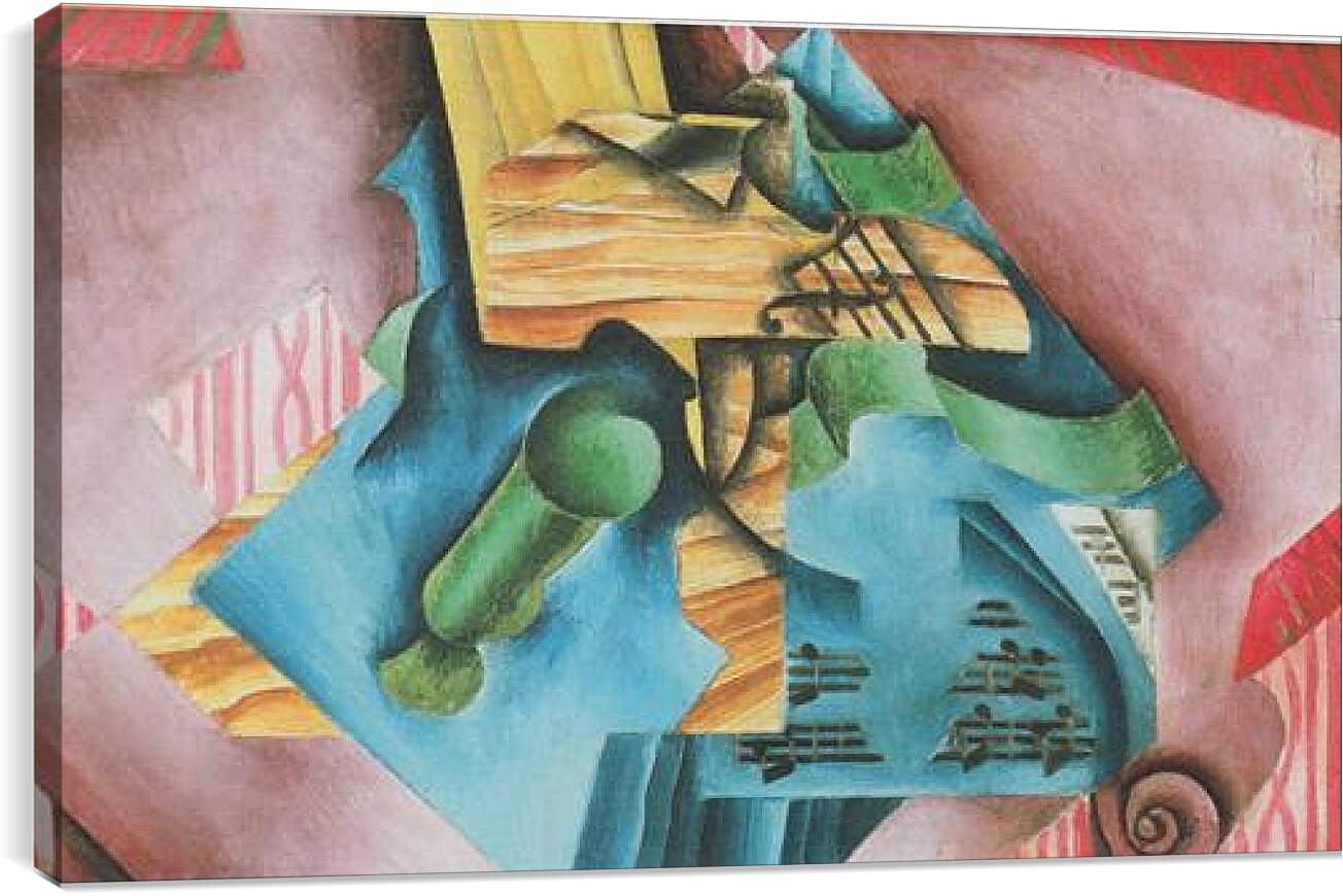 Постер и плакат - Violine and glass. Хуан Грис