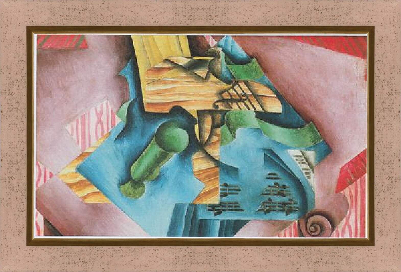 Картина в раме - Violine and glass. Хуан Грис