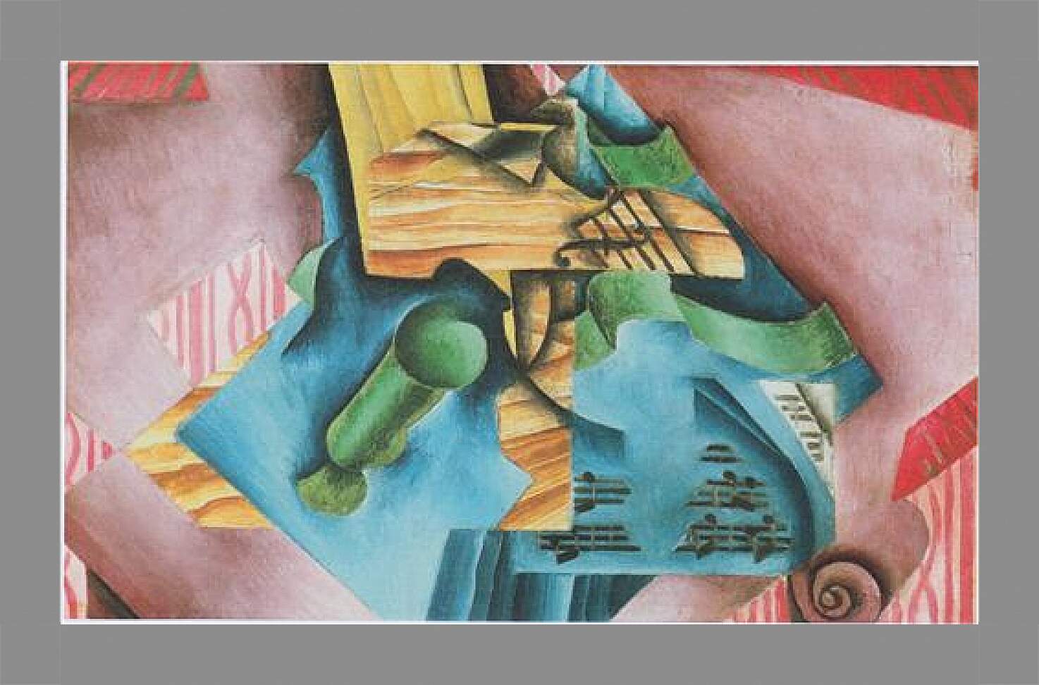 Картина в раме - Violine and glass. Хуан Грис