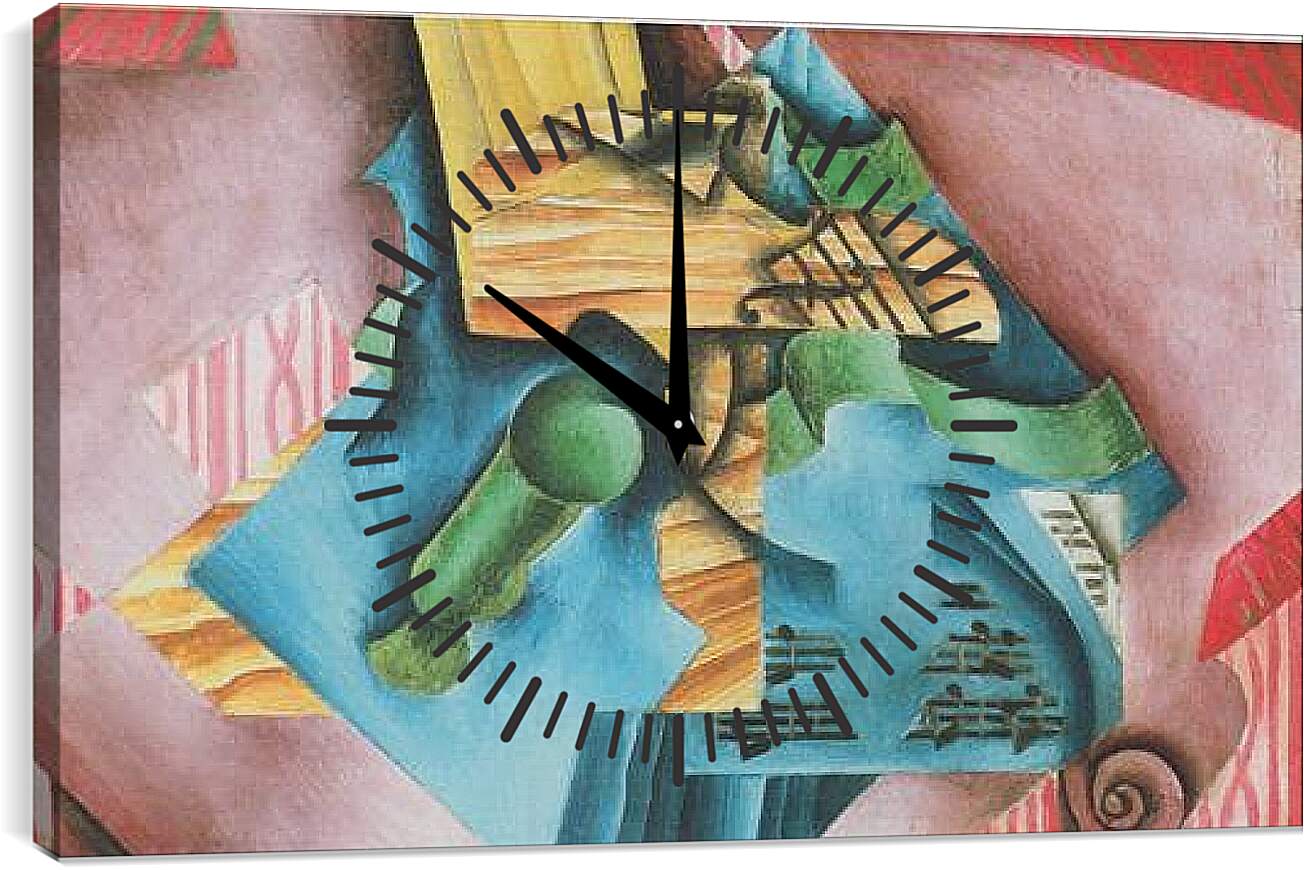 Часы картина - Violine and glass. Хуан Грис