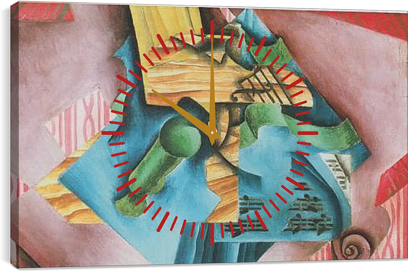 Часы картина - Violine and glass. Хуан Грис