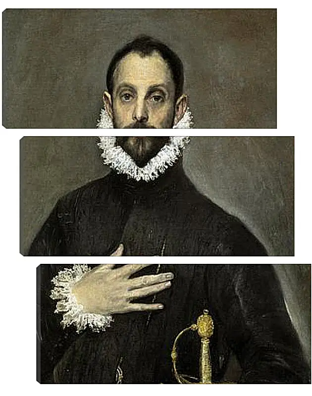 Модульная картина - The Nobleman with his Hand on his Chest. Эль Греко