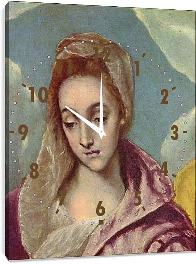 Часы картина - Heilige Familie mit der Hl. Anna (Detail). Эль Греко