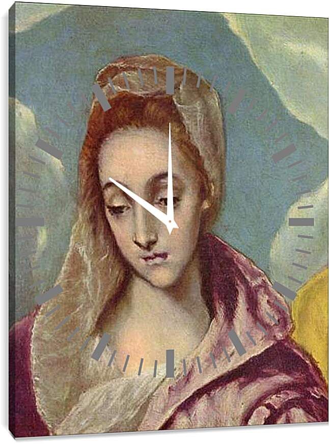 Часы картина - Heilige Familie mit der Hl. Anna (Detail). Эль Греко