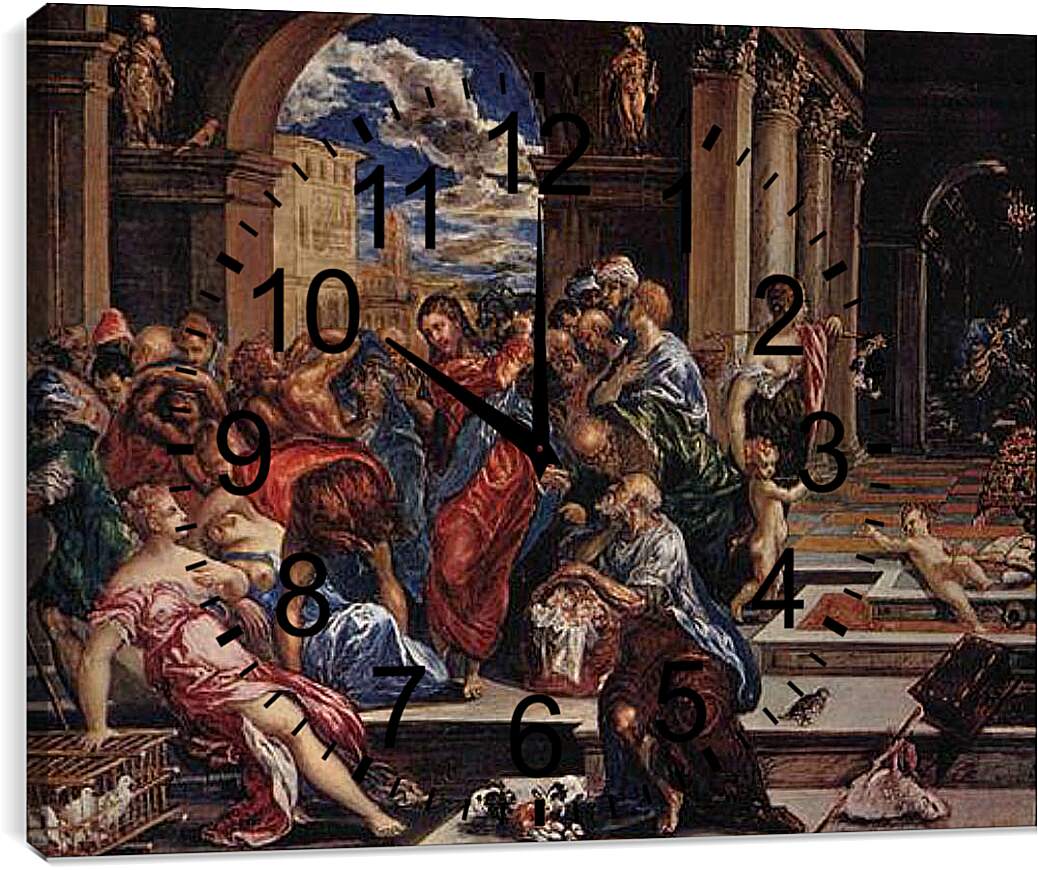 Часы картина - Vertreibung der Handler aus dem Tempel. Эль Греко