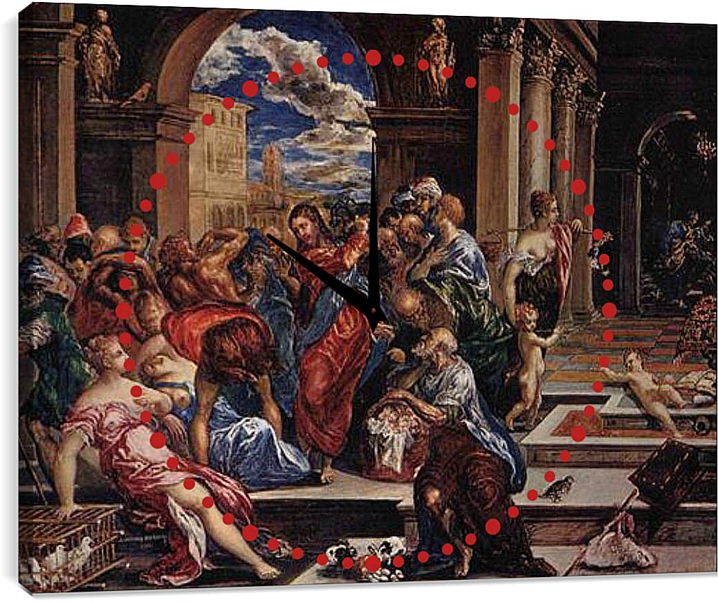 Часы картина - Vertreibung der Handler aus dem Tempel. Эль Греко