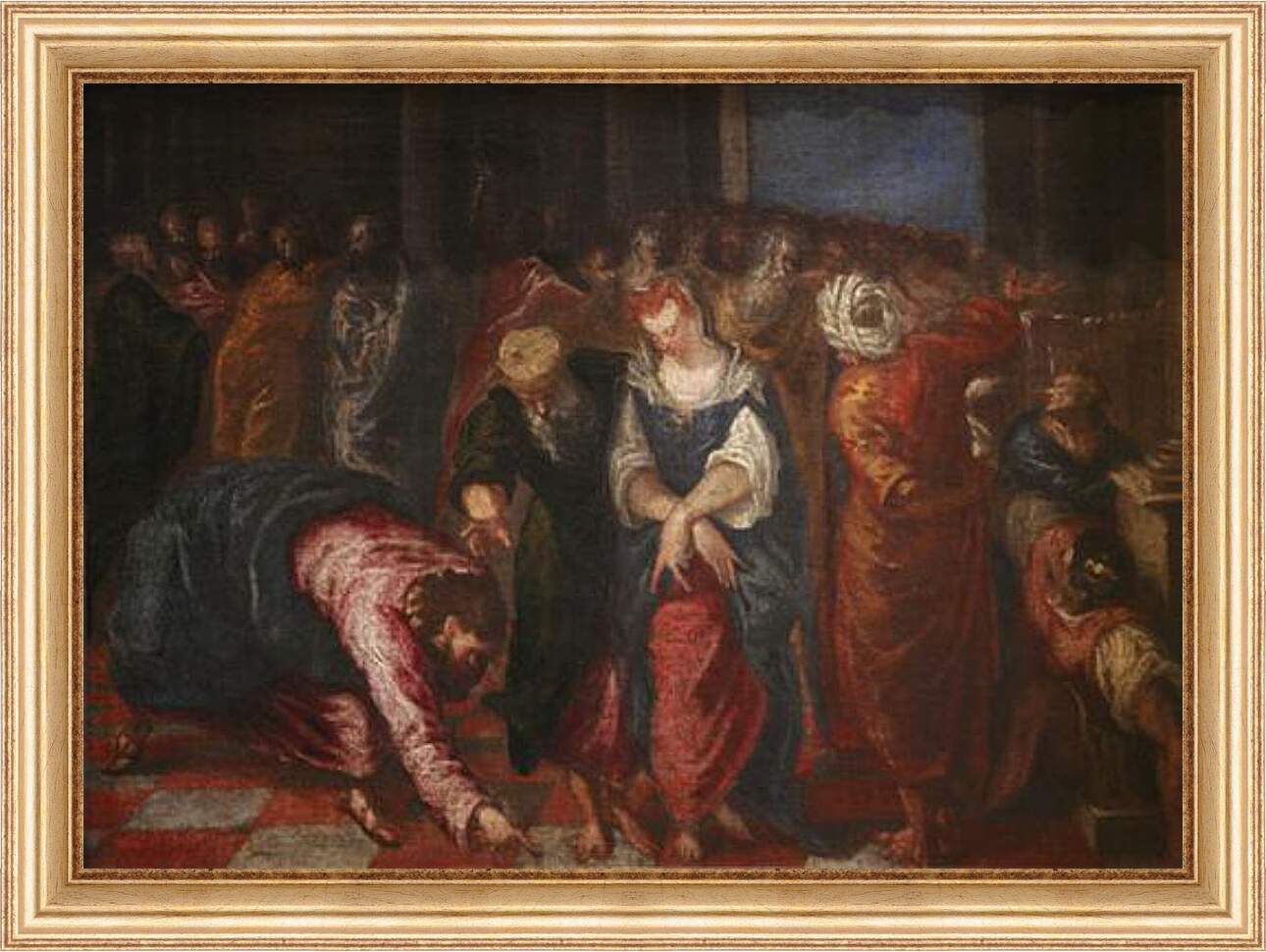 Картина в раме - Christ and the Adulterous Woman. Эль Греко