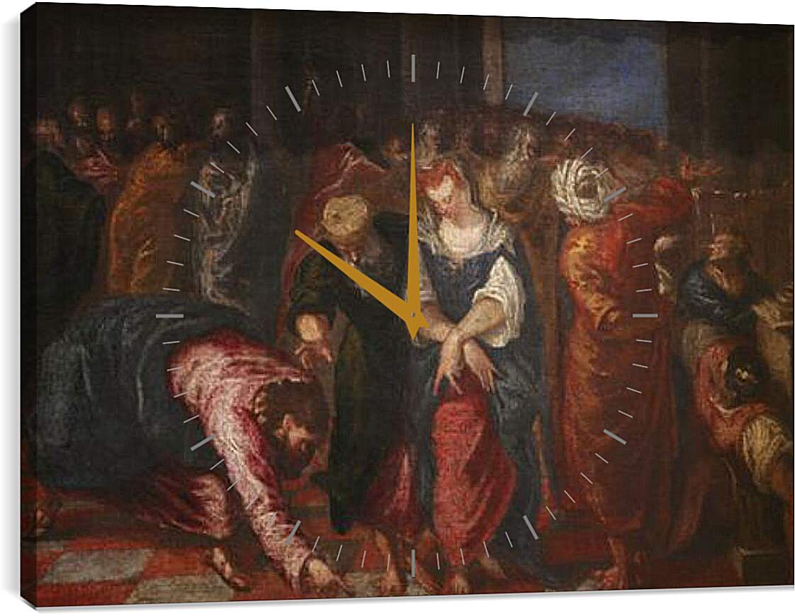 Часы картина - Christ and the Adulterous Woman. Эль Греко