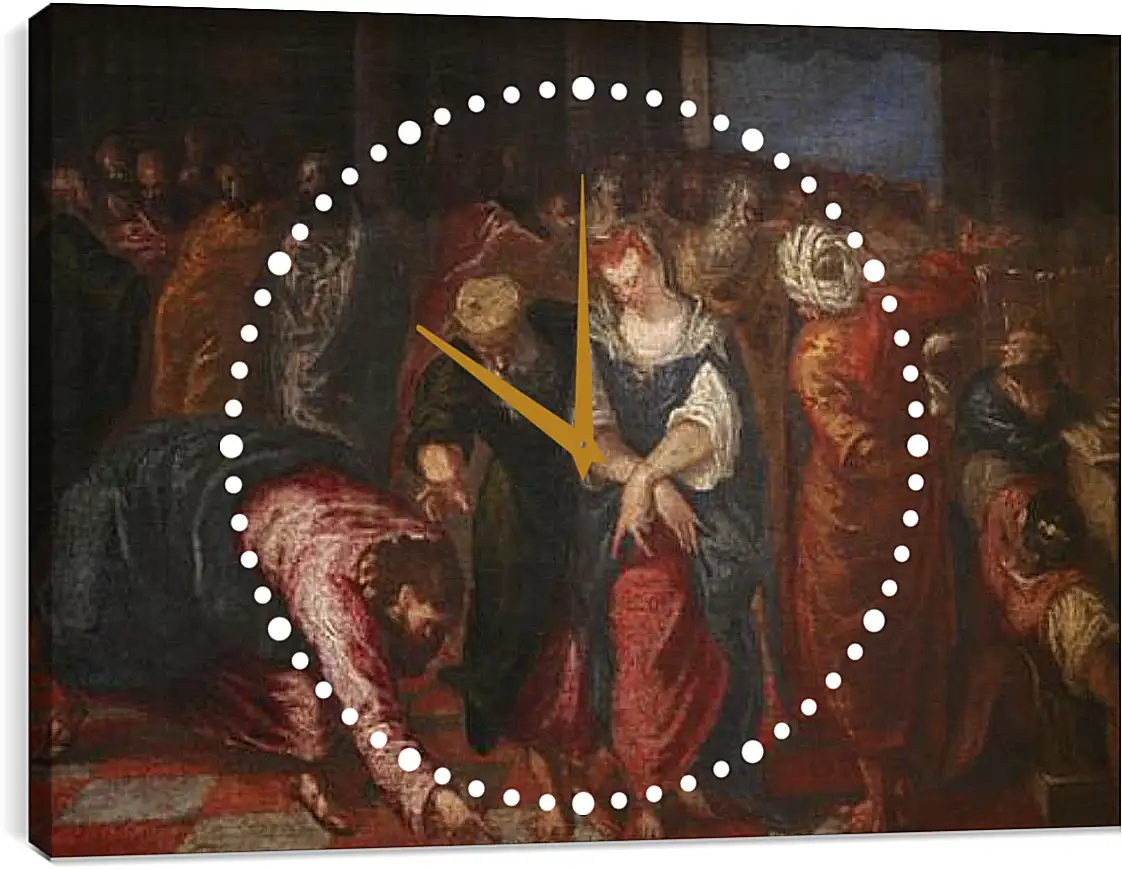 Часы картина - Christ and the Adulterous Woman. Эль Греко
