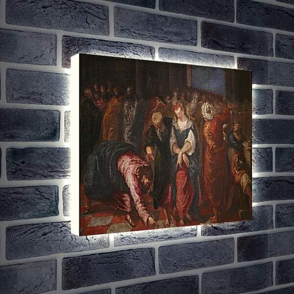 Лайтбокс световая панель - Christ and the Adulterous Woman. Эль Греко